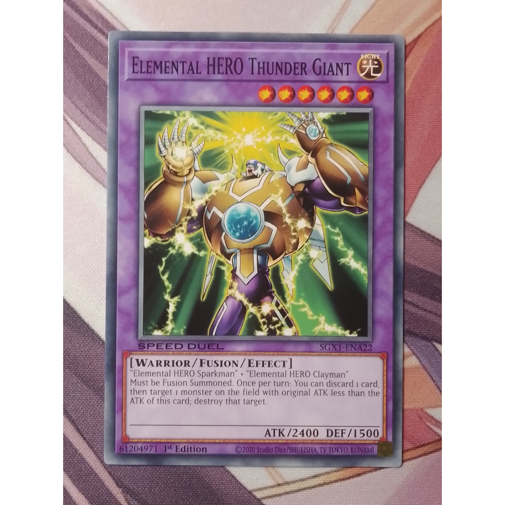 Thẻ Bài Yugioh: Elemental HERO Thunder Giant SGX1-ENA22