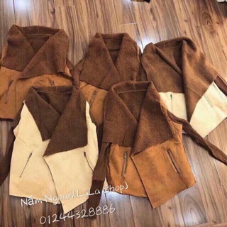 Khoác da lộn lót lông cừu