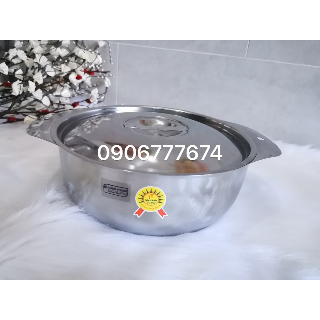 Nồi Lẩu Inox Nấu Điện Từ Quai Hình Lổ Tim 24cm