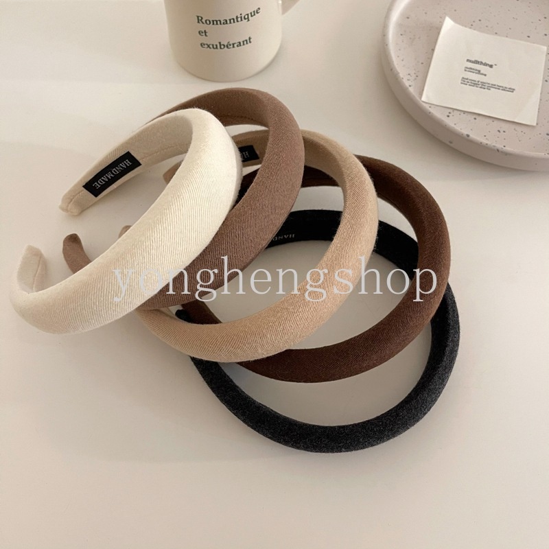 Băng Đô Cài Tóc Bằng Xốp Đệm Nhung Màu Kẹo Thời Trang Cho Nữ