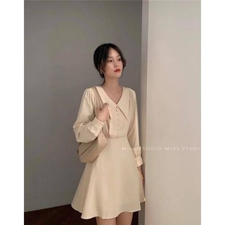 Tibou Dress - Đầm nút bọc có cổ