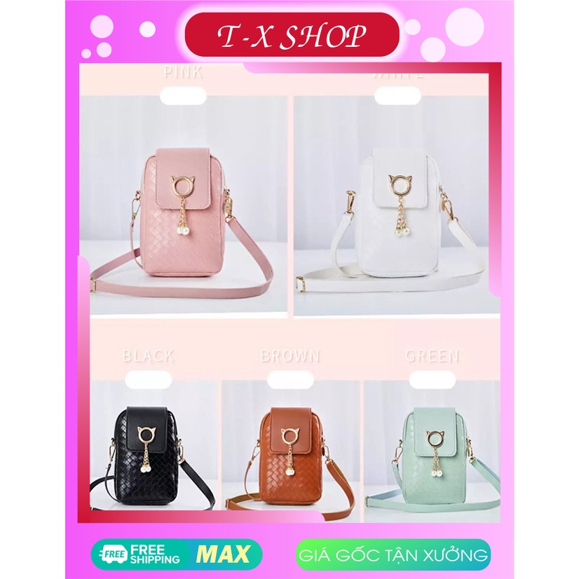 Túi đeo chéo nữ dễ thương da mềm MÈO nhỏ đi chơi cá tính