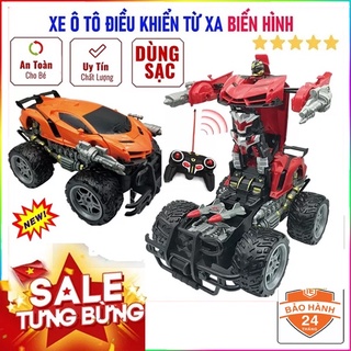 Xe oto điều khiển từ xa biến hình thành robot có sạc pin, có tặng kèm 5 pin AA