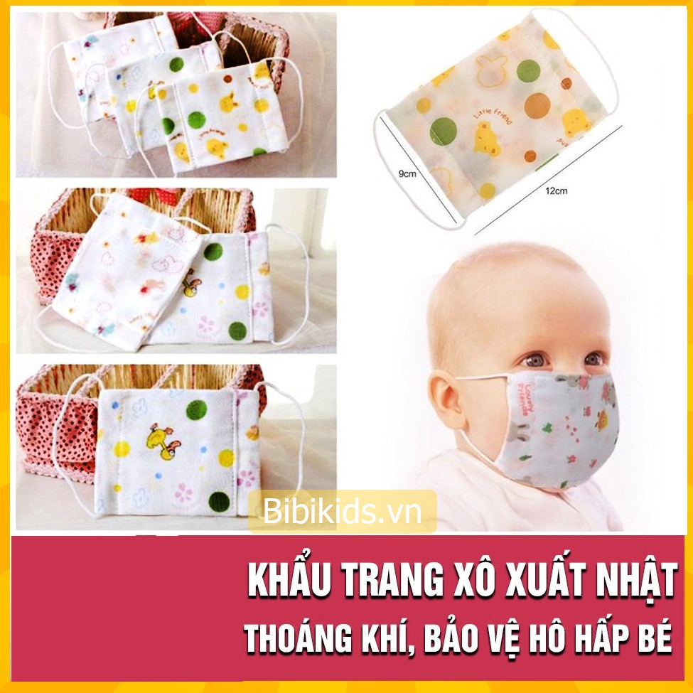 Khẩu trang xô cho bé 2 lớp, thoáng khí