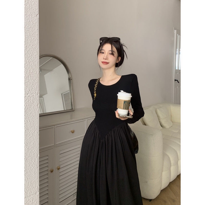 Đầm COZOKC dài tay chiết eo thời trang cho nữ