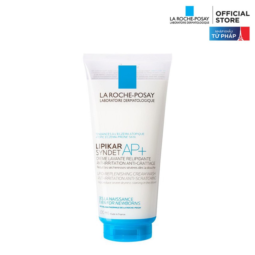 Sữa Rửa Mặt Và Tắm La Roche-Posay Lipikar Syndet AP+ Cream Cho Da Khô, Da Nhạy Cảm, Mẫn Ngứa (200ml)