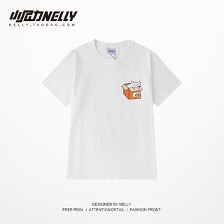 Áo Thun Nelly Box Of Cats Đen Trắng Xanh (Có sẵn 3 áo đen size S, M, XL;1 trắng size M)