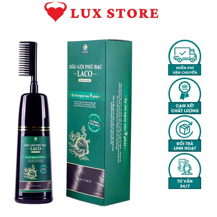 Dầu gội phủ bạc Laco Black Hair 200ml - giúp đen tóc chỉ sau 9 phút