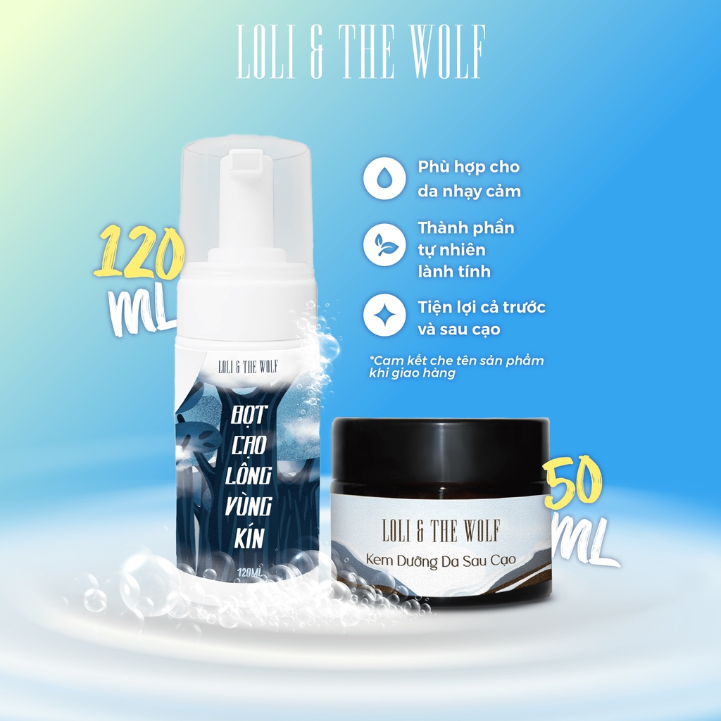 Kem dưỡng vùng kín sau cạo Loli The Wolf ức chế lông mọc, an toàn cho niêm mạc 50ml