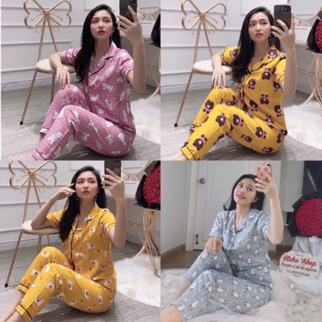 Bộ ngủ pijama tay ngắn quần dài | BigBuy360 - bigbuy360.vn