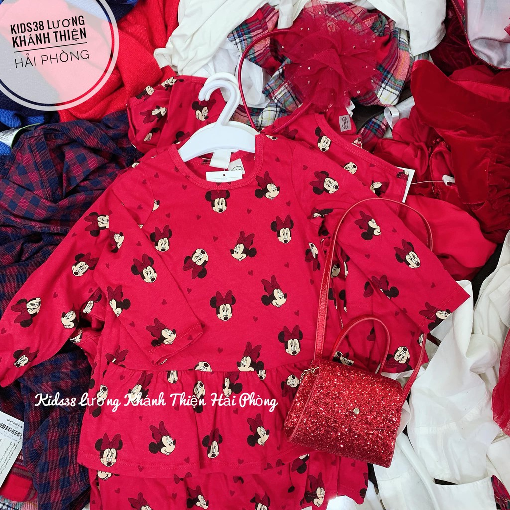 Váy đỏ dài tay minnie HM H&amp;M_hàng chính hãng authentic