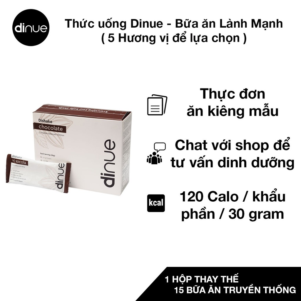 Bữa ăn lành mạnh Dinue  - Thay thế bữa ăn tiện lợi (120 Calo/khẩu phần/30gram)