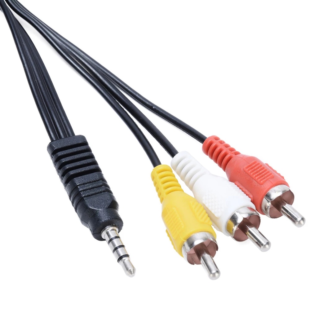 Cáp Chuyển Đổi Mở Rộng Từ 1M 3.5mm Sang 3 RCA Male Cho Loa DVD TV