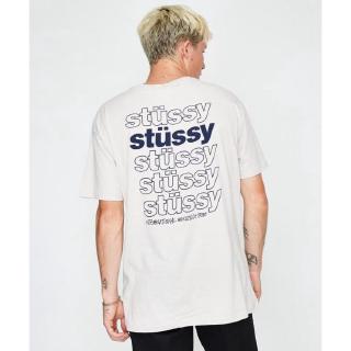 Áo Thun Tay Lửng In Chữ STUSSY Australian Màu Trà Sữa Thời Trang Đường Phố Mỹ Cho Nam Và Nữ
