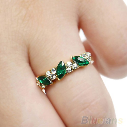 Nhẫn họa tiết hoa lá đính đá sang trọng cá tính dành cho nữ