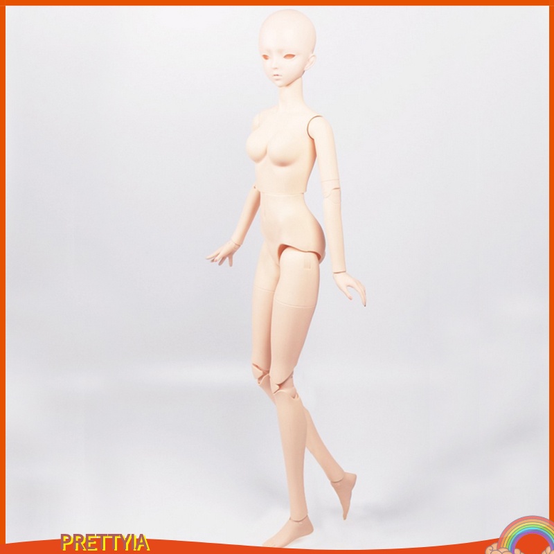 [PRETTYIA]60cm Ball Jointed Doll Nude Vinyl Body Mold without Head DIY Practice Parts