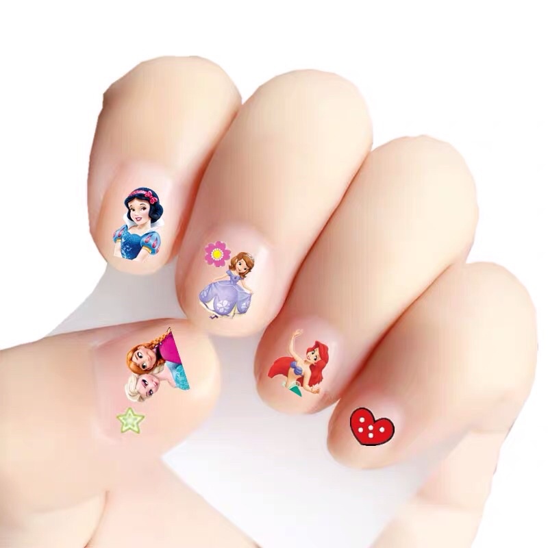 Set Miếng Dán Móng Tay 3d Hoạ Tiết Công Chúa, sticker  dán móng tay cho bé gái