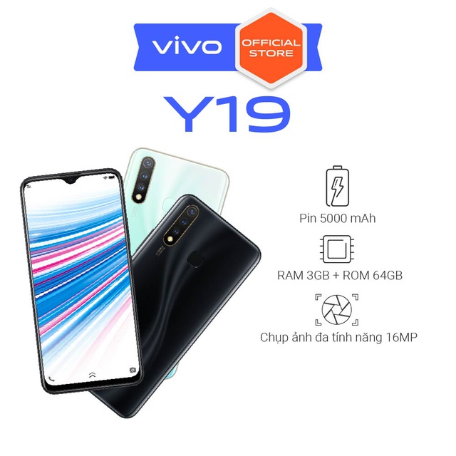 [Nhập ELCOIN1M hoàn 6% max 1TR xu đơn 3TR Điện thoại Vivo Y19 6GB/128GB - Hàng chính hãng