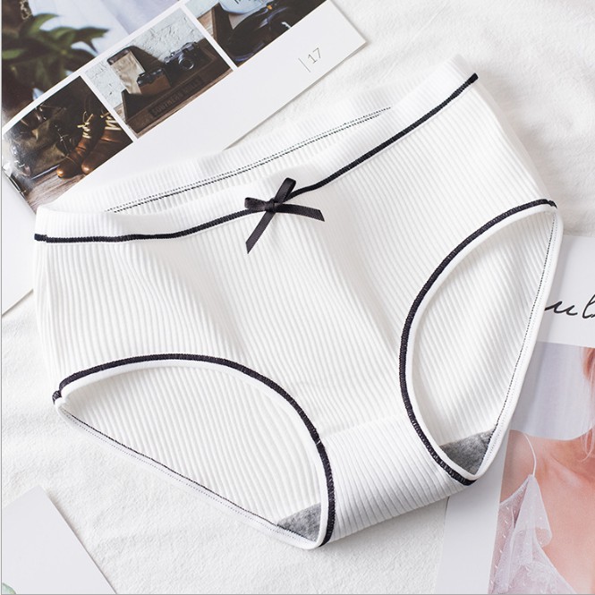 Quần lót nữ Cotton gân tăm đính nơ có chọn size chọn màu QLCT03 | BigBuy360 - bigbuy360.vn