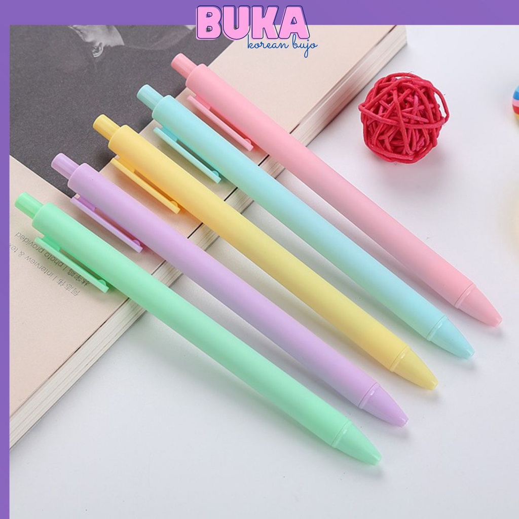 Bút gel đen Buka gel pen mực đen ngòi 0.5mm màu vỏ pastel dễ thương phong cách Hàn Quốc