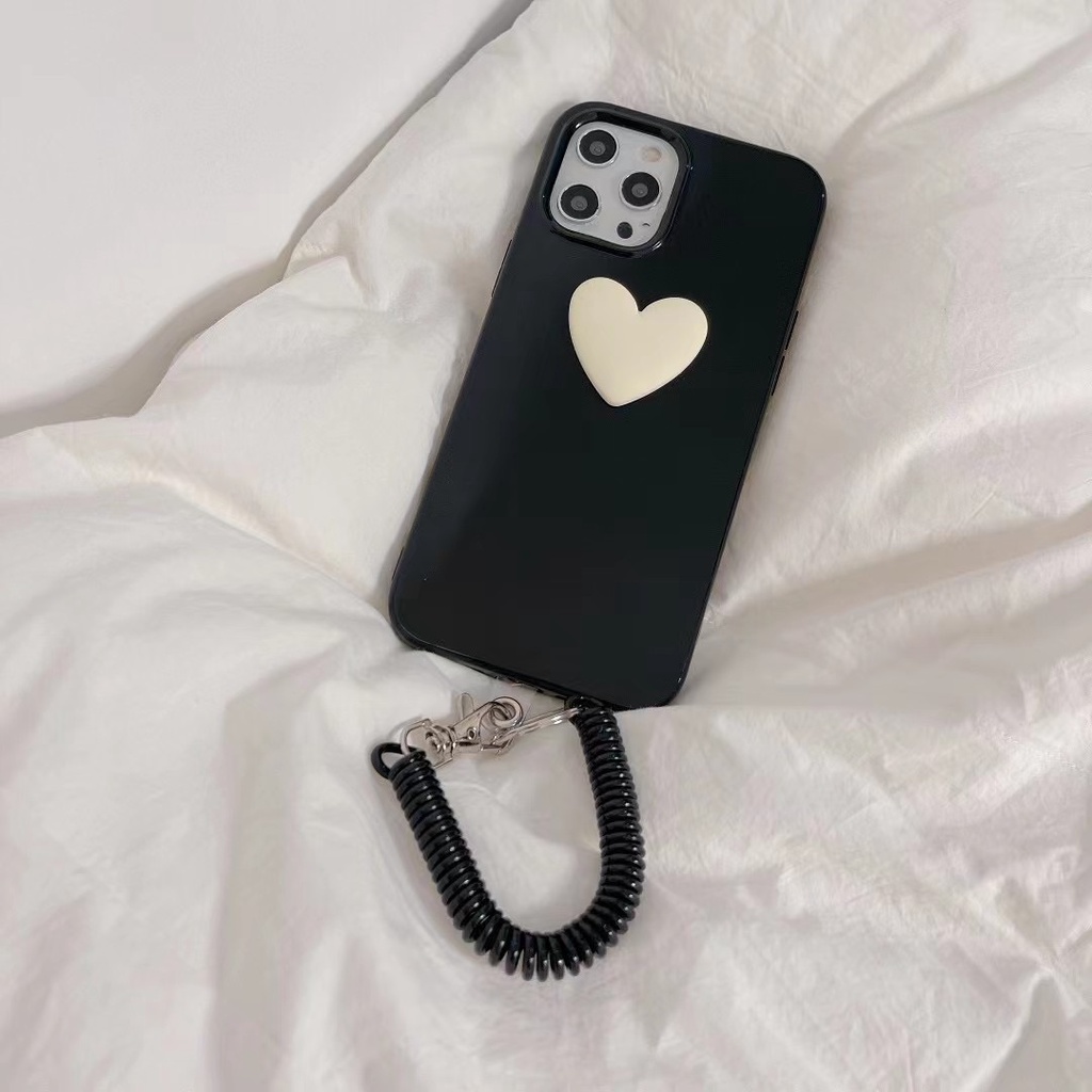 Ốp Điện Thoại Tpu Mềm Chống Rơi Màu Kẹo Hình Trái Tim Có Dây Đeo Cho Iphone 12 Pro Max 11 Pro Max Xs Max Xr X 7 8 Plus 7 Plus