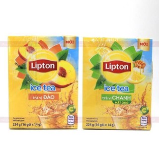 Trà Lipton Ice Tea Hòa Tan Vị Chanh Mật Ong Đào 224g 14g x 16 gói -