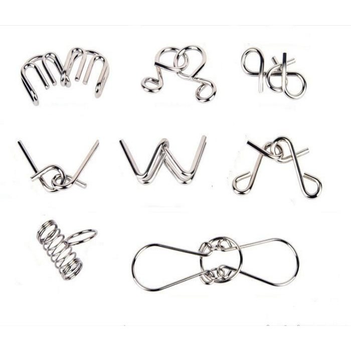 Bộ Trò Chơi Trí Tuệ Nhật Bản 8 Món - METAL PUZZLE - Tháo Lắp Vòng Sắt - Trò Chơi Rèn Luyện Tư Duy Hình Học Đỉnh Cao