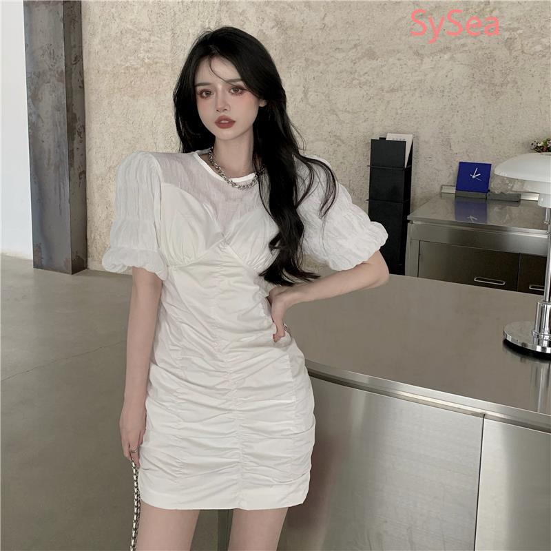 Đầm tay phồng phong cách retro Pháp thanh lịch cho nữ