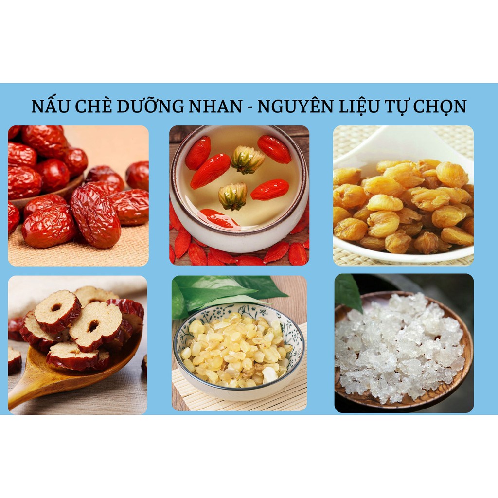 Combo nguyên liệu lẻ nấu chè dưỡng nhan - Nấu chè dương nhan nguyên liệu tự chọn