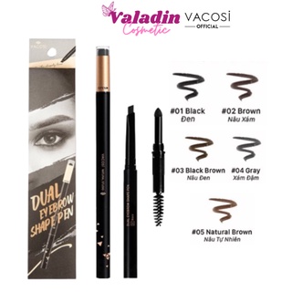 Chì kẻ mày định hình Vacosi Natural Studio VM21 / Chì kẻ lông mày nâu đen