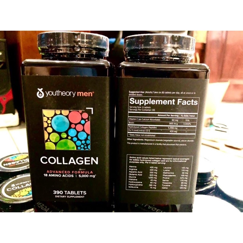 [Chỉ Bán Hàng Mỹ] collagen men,colagen men 390 viên-collagen youtheory men type 1 2 3 [Sẵn]