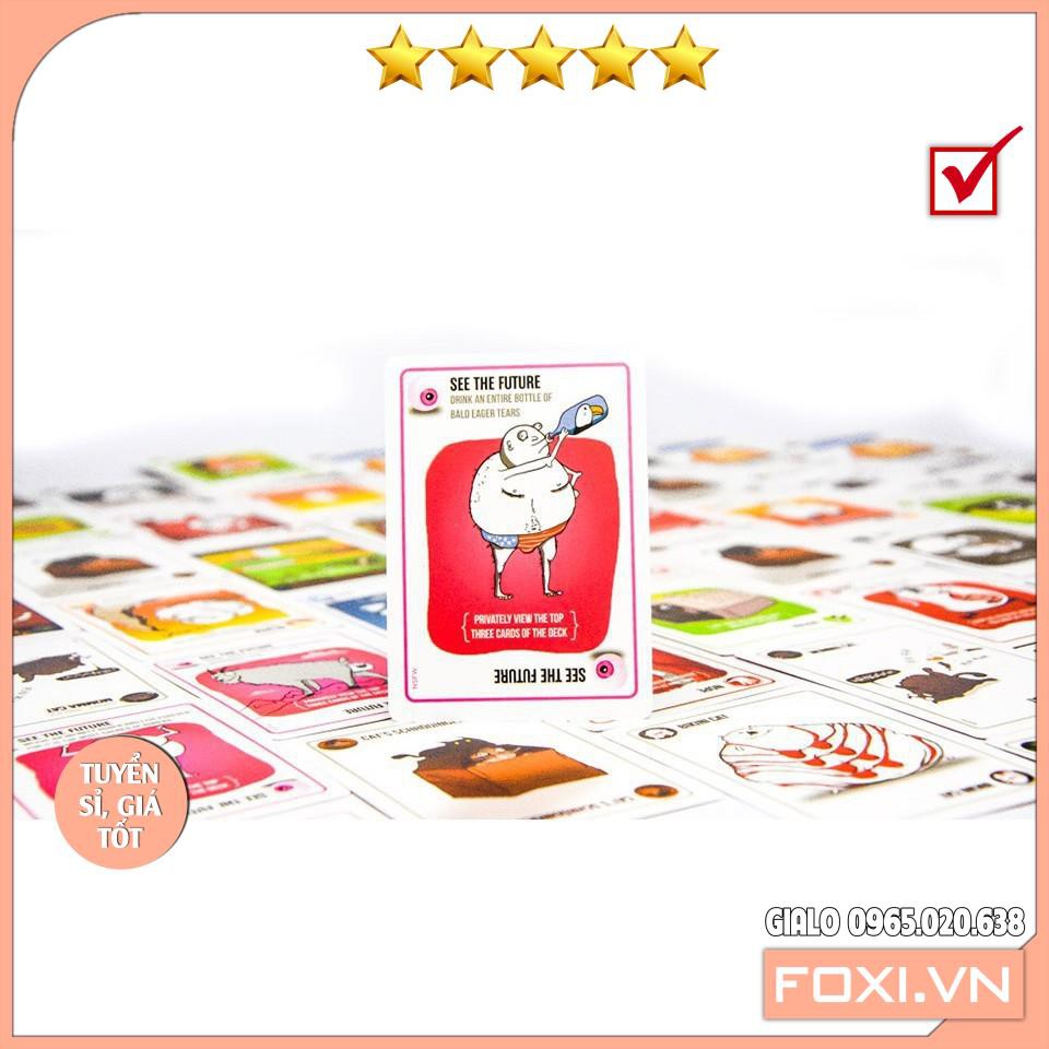 Combo Exploding Kitten-02 Bộ Mèo Nổ Màu Đỏ Và Đem Cơ Bản-Việt Hóa-Boardgame Cao cấp-Game Trí Tuệ