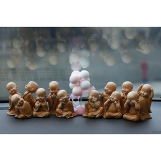 🌺 NEW 🌺 Bộ 12 chú tiểu áo nâu yêu đời trang trí nhà cửa,ôtô