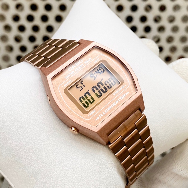 Đồng hồ điện tử nữ dây thép Casio Standard B640 Rose Gold ngọt ngào