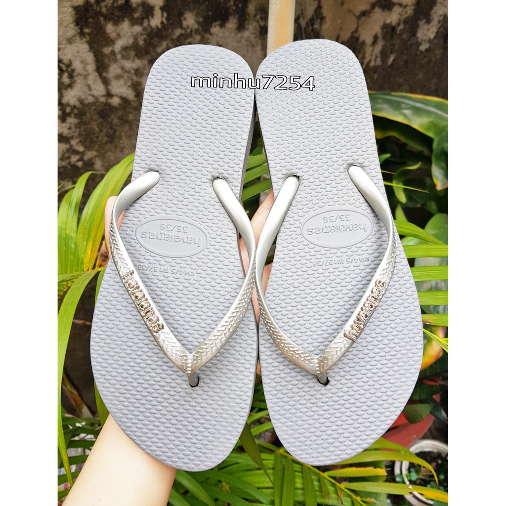 [CÓ SẴN_HÀNG THÁI_ KO CHARM] DÉP HAVAIANAS NỮ CHỮ KIM LOẠI