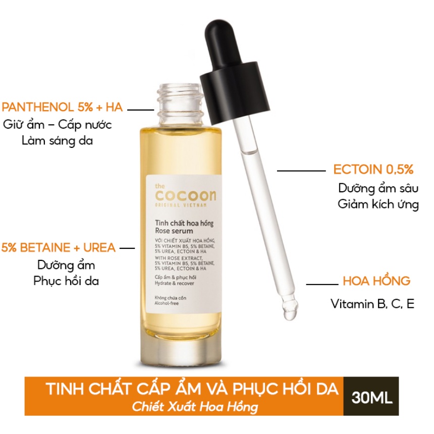 Tinh chất hoa hồng (serum) Cocoon cấp ẩm & phục hồi da 30ml