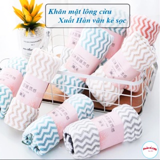 KHĂN MẶT LÔNG CỪU HÀN QUỐC VÂN KẺ CAO CẤP
