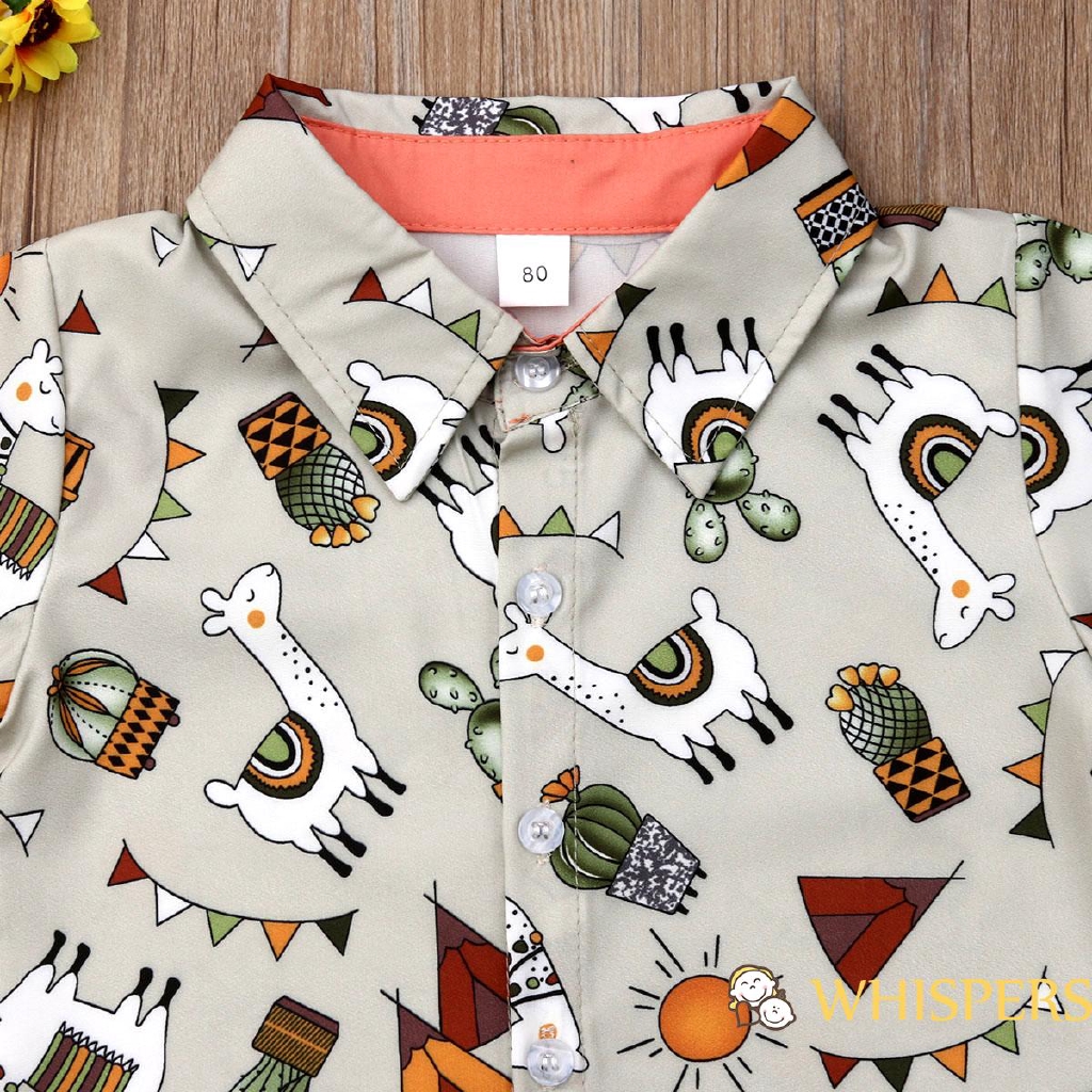 Set Áo Sơ Mi 3 Lỗ &amp; Quần Short Cho Bé Trai