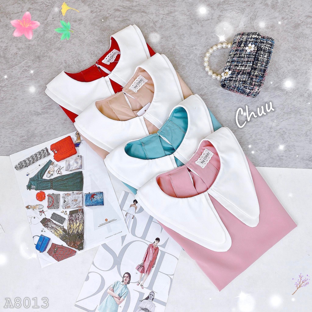 Áo sơ mi công sở nữ cổ tròn oval CHUU A8013
