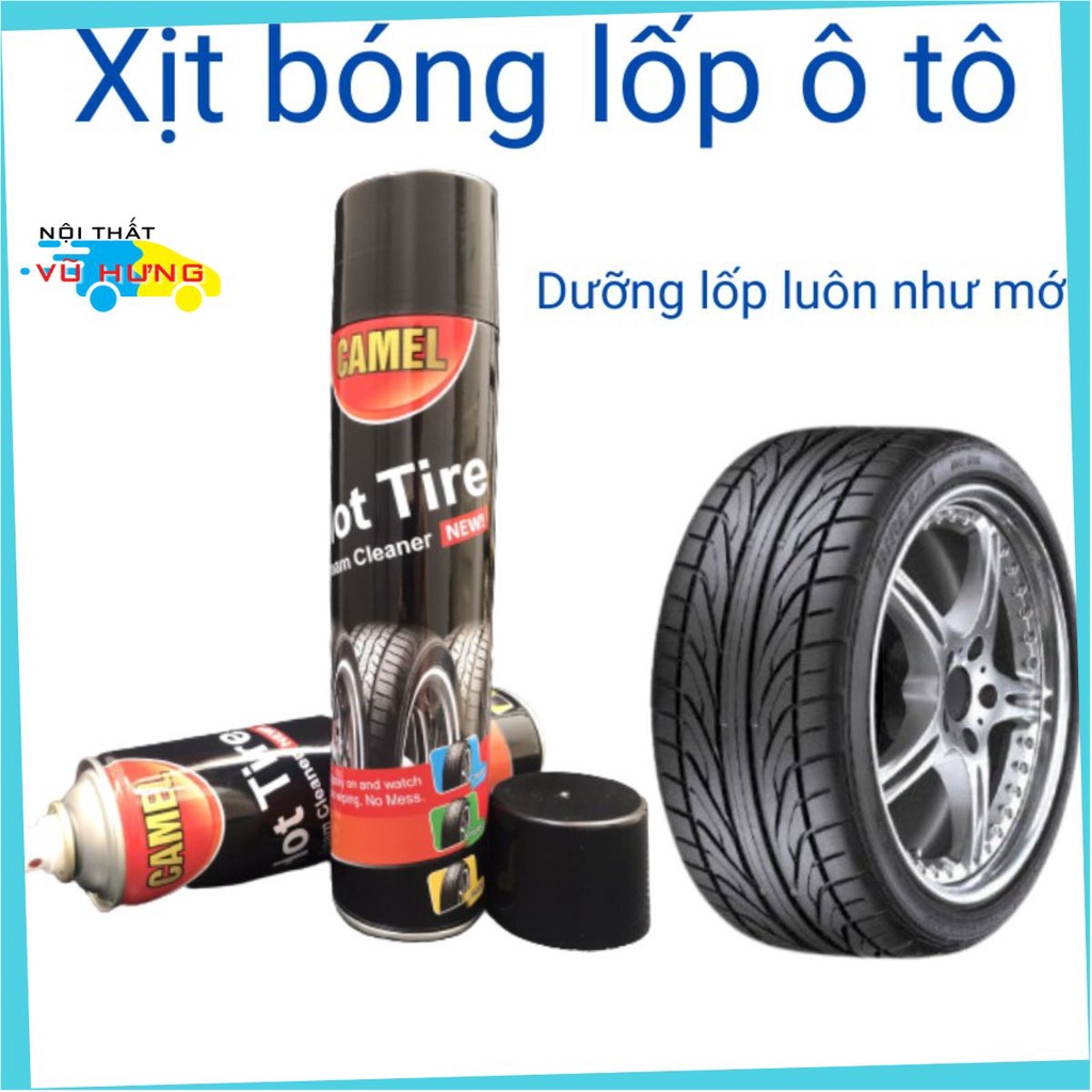 Chai xịt bóng vỏ, làm đen lốp xe và phục hồi nhựa nhám CAMEL HOTTIRE