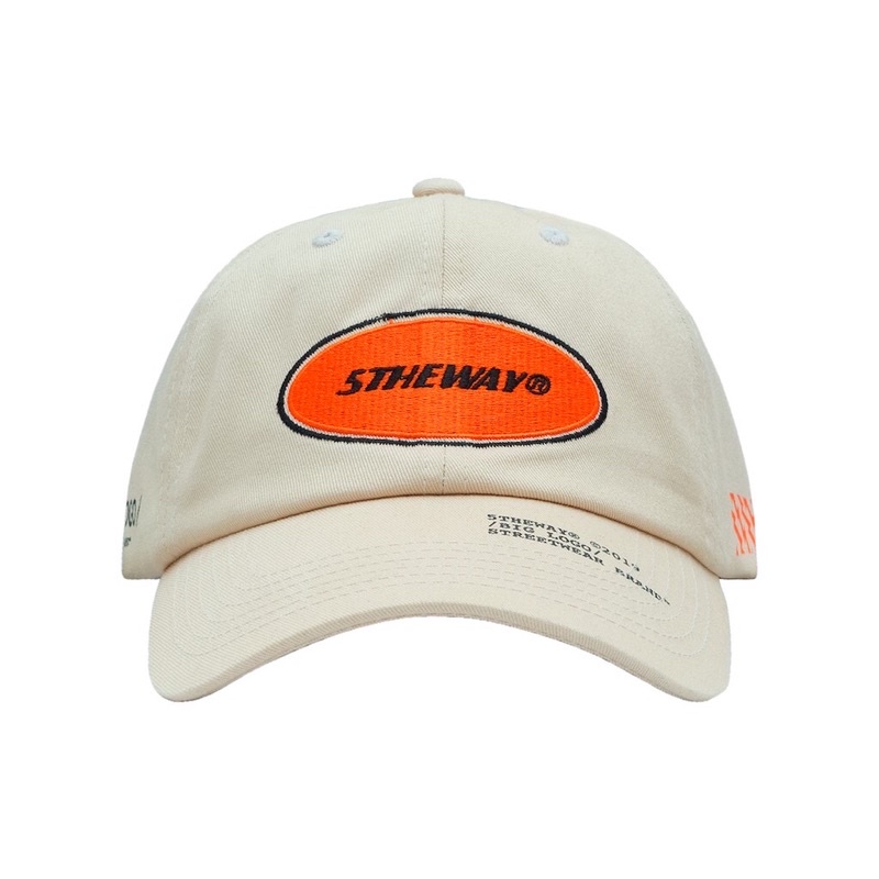Nón 5THEWAY /oval/ Unstructure Washed Dad Cap - BLEACH SAND