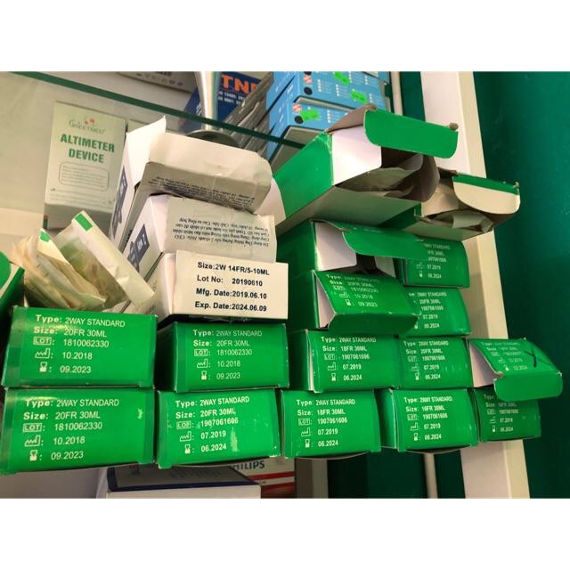 Dây thông tiểu ống thông tiểu xông tiểu sonde foley 1 nhánh Sonde Nelaton Greetmed size 8f 14fr 16fr 18fr