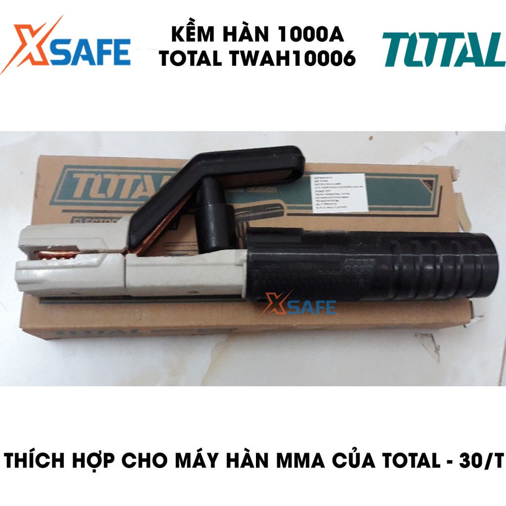 Kềm hàn 1000A TOTAL TWAH10006 kiểu dáng mới Kìm hàn dòng điện định mức 1000A, phù hợp sử dụng cho máy hàn MMA của TOTAL