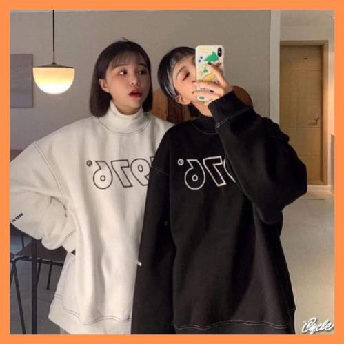 Áo nỉ nữ cổ trụ in hình 1976 - Áo nỉ nữ Sweater form rộng unisex - LYLY STOTE