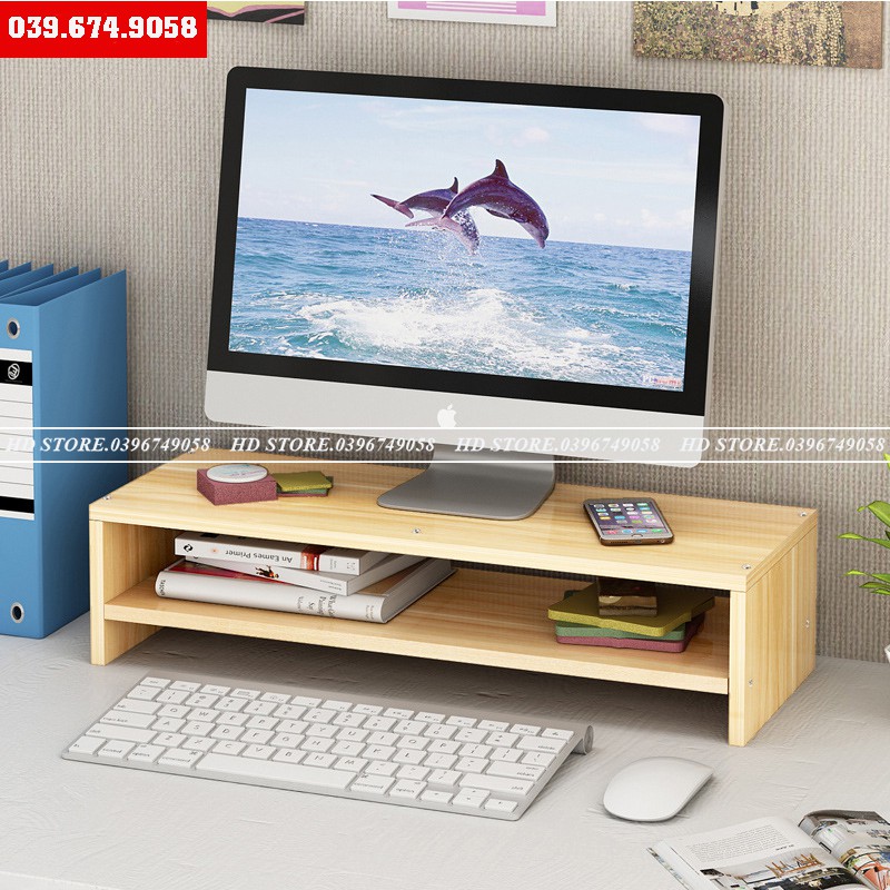 🔥 KỆ ĐỂ SÁCH - KỆ MÁY TÍNH - DECOR 🖥⌨ LẮP GHÉP - 2 TẦNG ✨