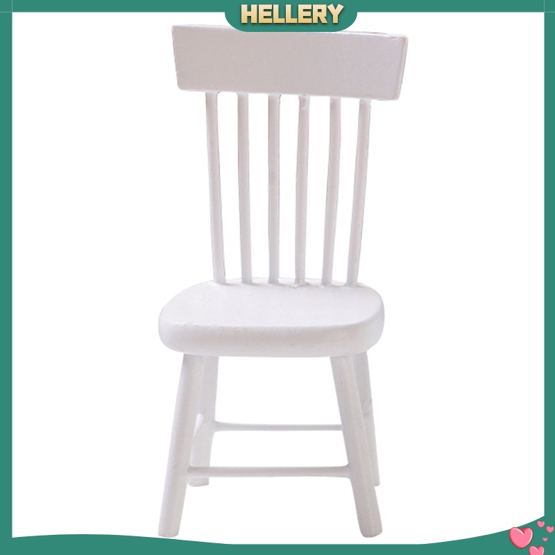 Mô Hình Ghế Phòng Ăn Màu Trắng Mini Tỉ Lệ 1 / 12 Trang Trí Nhà Búp Bê