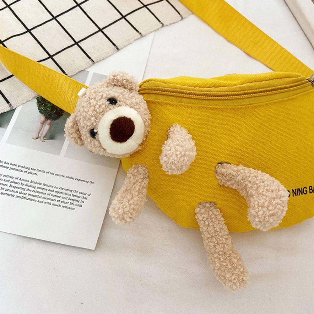 Túi Đeo Chéo Ngực / Thắt Lưng Đa Năng In Họa Tiết Gấu Teddy Bằng Vải