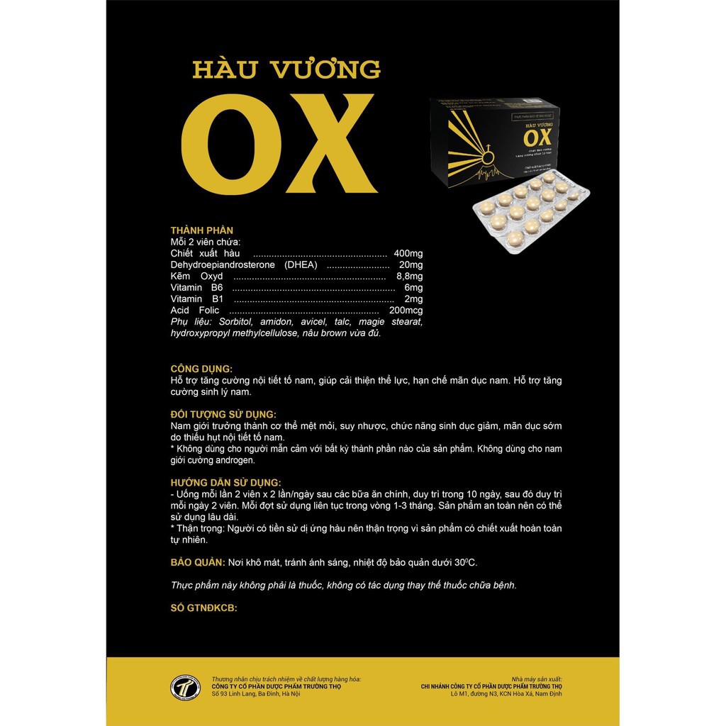Hàu Vương OX Tăng Cường Sức Khỏe Sinh Lý Nam Giới Hiệu Quả | BigBuy360 - bigbuy360.vn