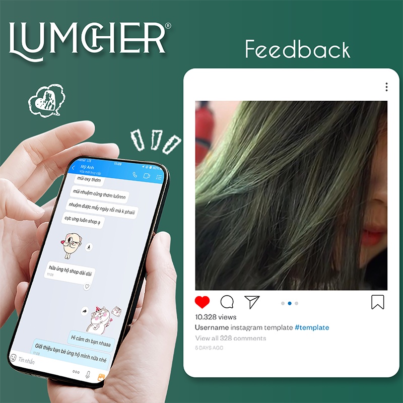 Thuốc nhuộm tóc Xanh Lục Lam giá rẻ tại nhà chính hãng Lumcher LC12