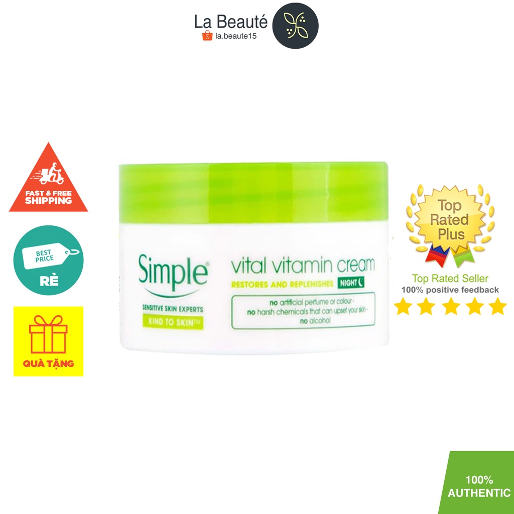 Simple Kind To Skin Vital Vitamin Cream Night - Kem Dưỡng Đêm 50ml